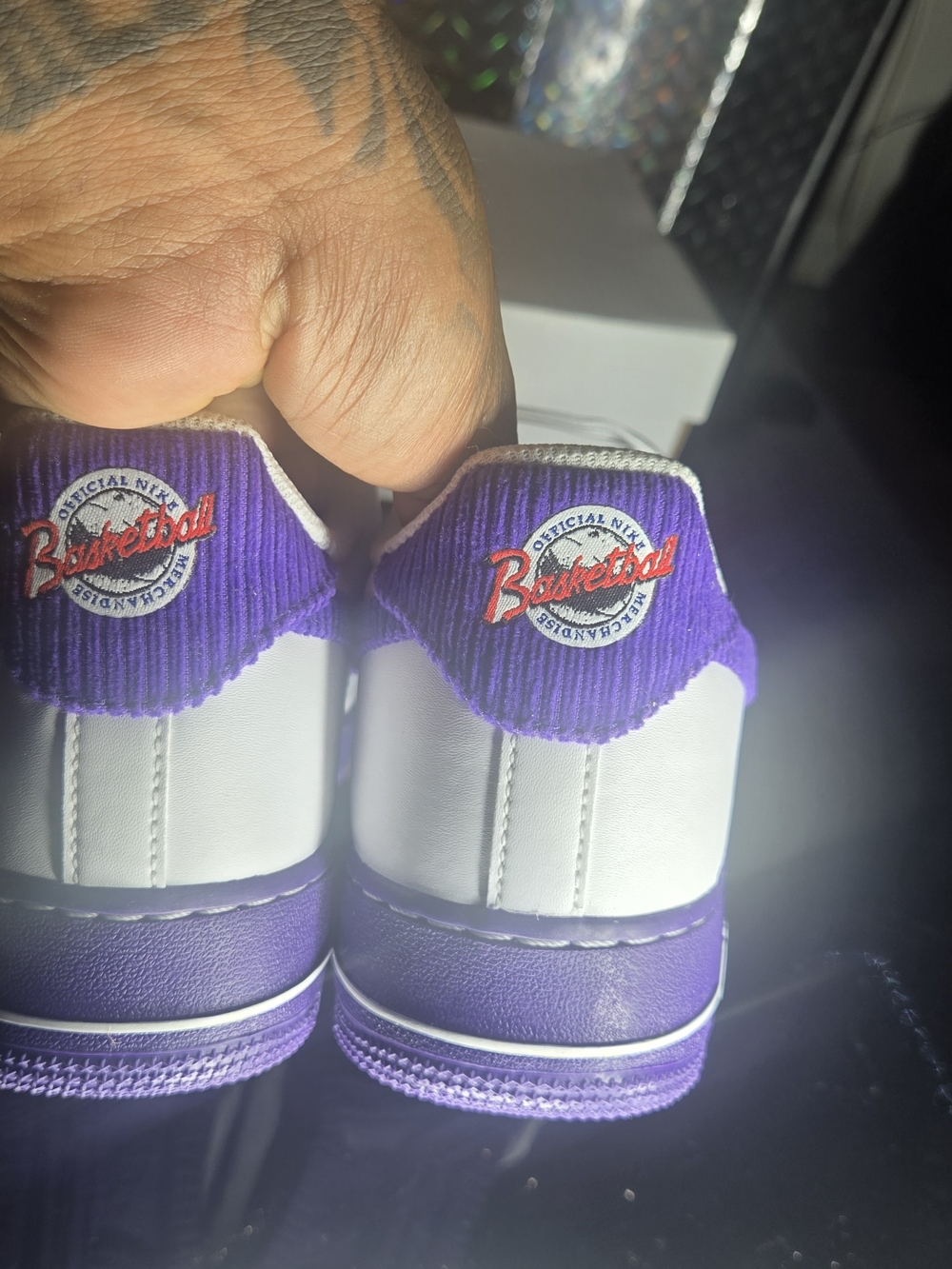 Nike Air Force 1 '07 LV8 EMB White Court Purple DB0264-100 Low Top size 9.5 - Picture 3 of 10